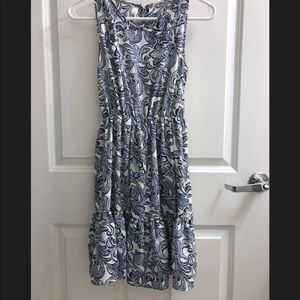 Etro-style printed shirred mini sleeveless dress